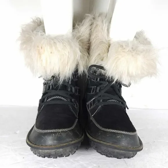 Sorel Women's Kaya US8 Black Leather Waterproof Insulated Faux Fur Winter Boot - Picture 3 of 16